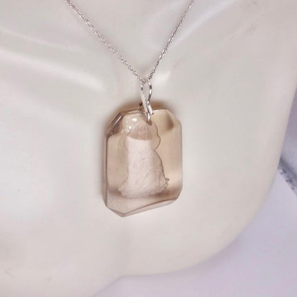 Vintage Smokey Quartz Buddha Boho 925 Sterling Silver Necklace