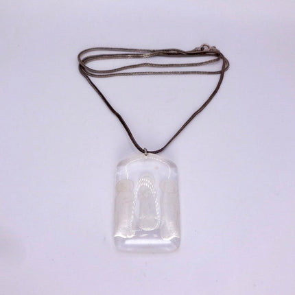 Vintage Quartz Buddha Boho 925 Sterling Silver Necklace