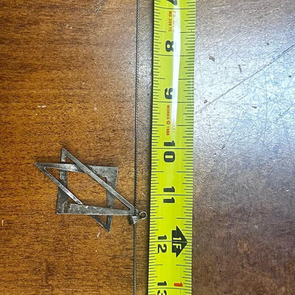 Vintage Sterling Silver Star of David Pendant Necklace: Etched Jewish Star