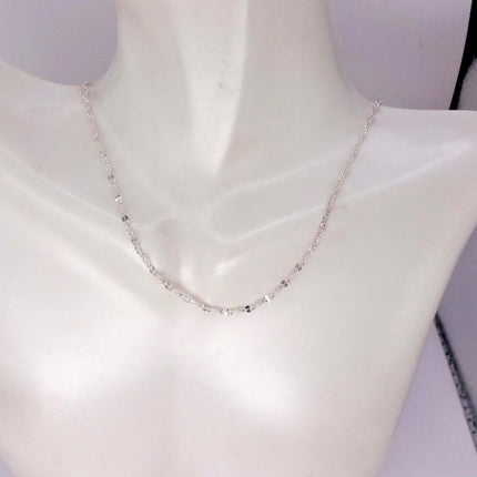 Vintage Link Chain Necklace - Vintage 925 Sterling Silver Delicate Design 22 Inches