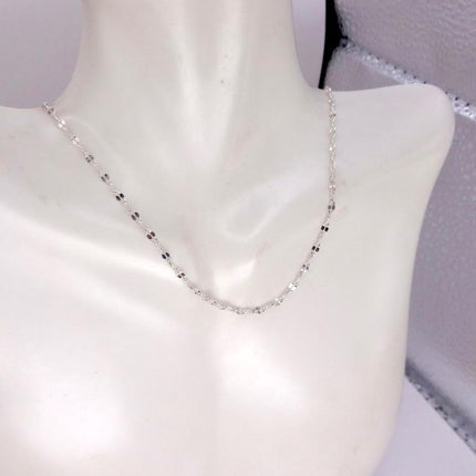 Vintage Link Chain Necklace - Vintage 925 Sterling Silver Delicate Design 22 Inches
