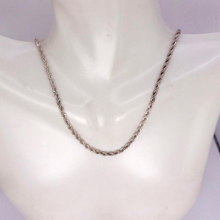 Vintage Link Chain Necklace - Vintage 925 Sterling Silver Delicate Design 24 Inches