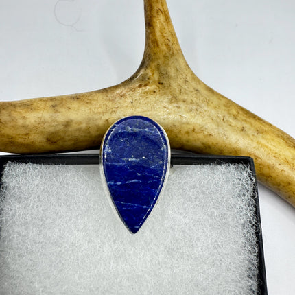 Vintage Boho Blue lapis lazuli Ring Band chunky cocktail ring