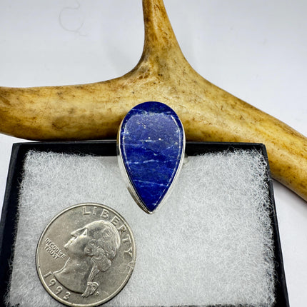 Vintage Boho Blue lapis lazuli Ring Band chunky cocktail ring