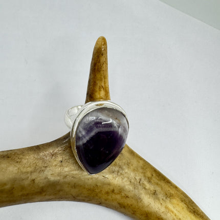 Vintage Purple Amethyst Cocktail Ring Silver Statement Ring