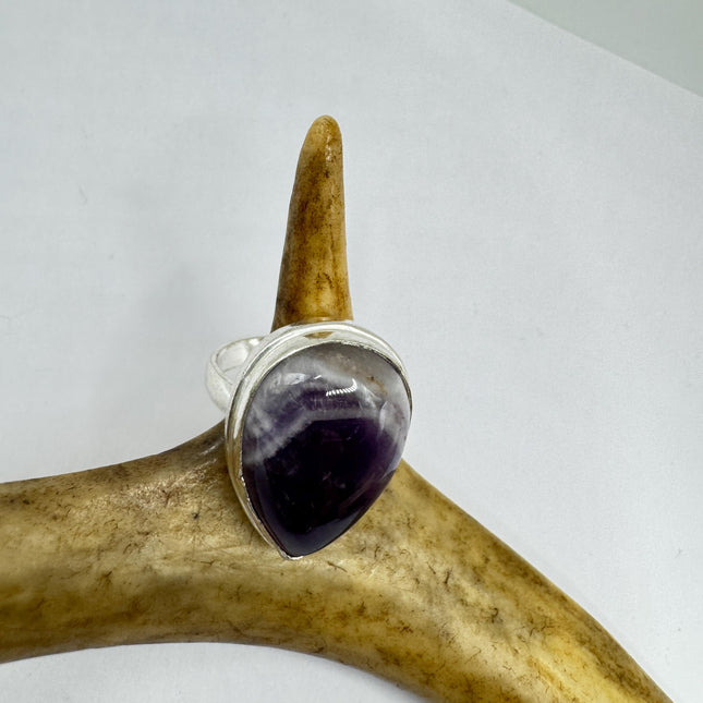 Vintage Purple Amethyst Cocktail Ring Silver Statement Ring