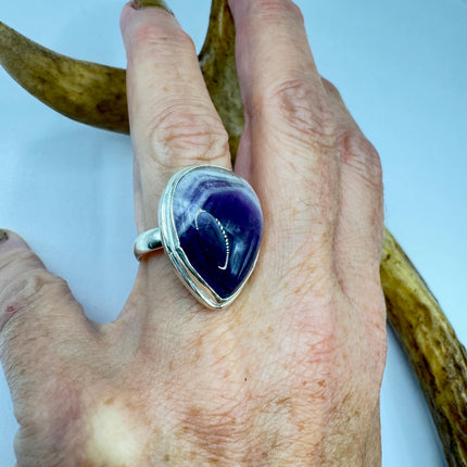 Vintage Purple Amethyst Cocktail Ring Silver Statement Ring
