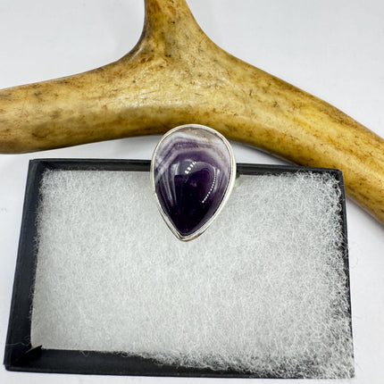 Vintage Purple Amethyst Cocktail Ring Silver Statement Ring