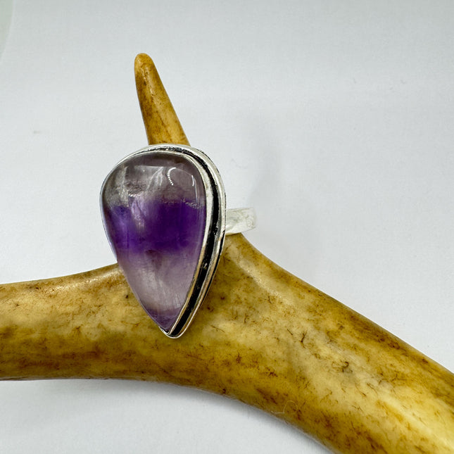 Vintage Purple Amethyst Cocktail Ring Silver Statement Ring