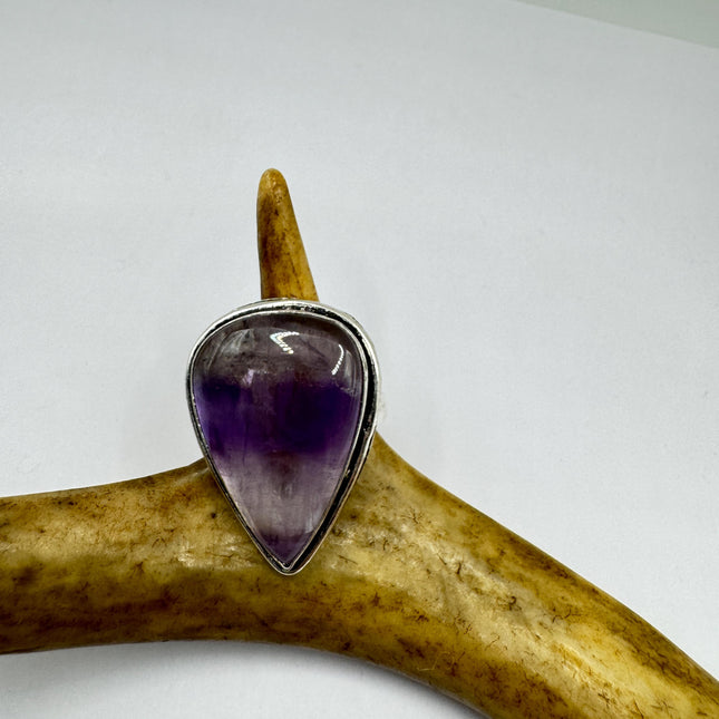 Vintage Purple Amethyst Cocktail Ring Silver Statement Ring