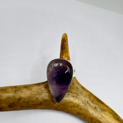 Vintage Purple Amethyst Cocktail Ring Silver Statement Ring
