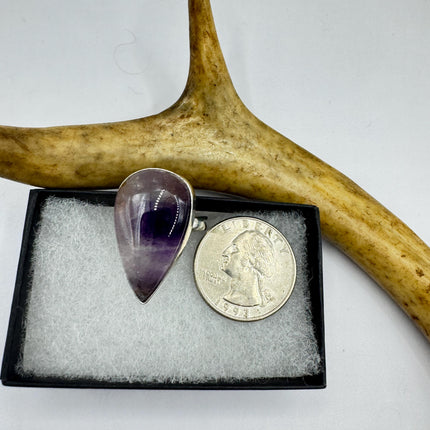 Vintage Purple Amethyst Cocktail Ring Silver Statement Ring