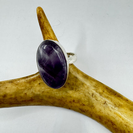 Vintage Purple Amethyst Cocktail Ring Silver Statement Ring