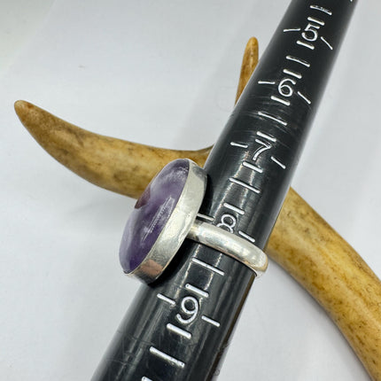 Vintage Purple Amethyst Cocktail Ring Silver Statement Ring