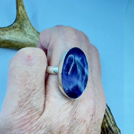 Vintage Purple Amethyst Cocktail Ring Silver Statement Ring