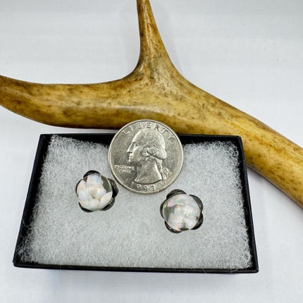 Vintage Floating Opal Stud Earrings