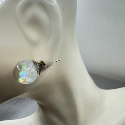 Vintage Floating Opal Stud Earrings