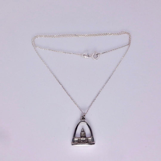 Vintage St Luis Arch Pendant Necklace: 925 Sterling Silver Charm