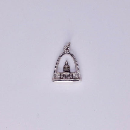 Vintage St Luis Arch Pendant Necklace: 925 Sterling Silver Charm