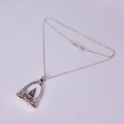 Vintage St Luis Arch Pendant Necklace: 925 Sterling Silver Charm