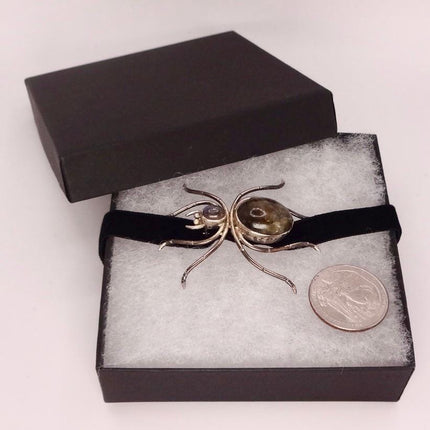 Vintage Sterling Silver Spider Brooch Amethyst Scatter Pin