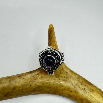 Amethyst Poison Ring, Statement, Boho, Bohemian Jewelry