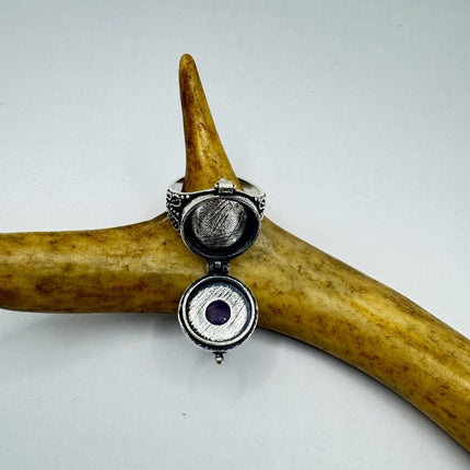 Amethyst Poison Ring, Statement, Boho, Bohemian Jewelry