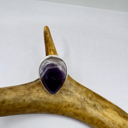 Vintage Purple Amethyst Cocktail Ring Silver Statement Ring