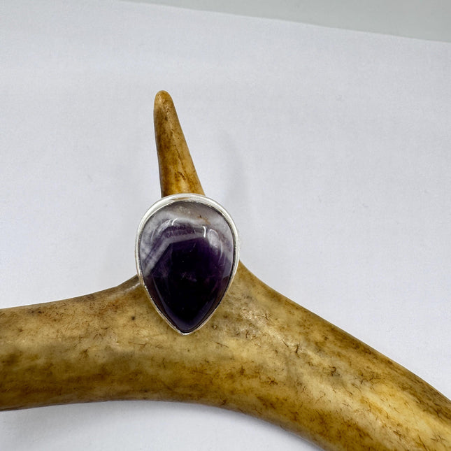 Vintage Purple Amethyst Cocktail Ring Silver Statement Ring