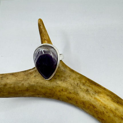 Vintage Purple Amethyst Cocktail Ring Silver Statement Ring