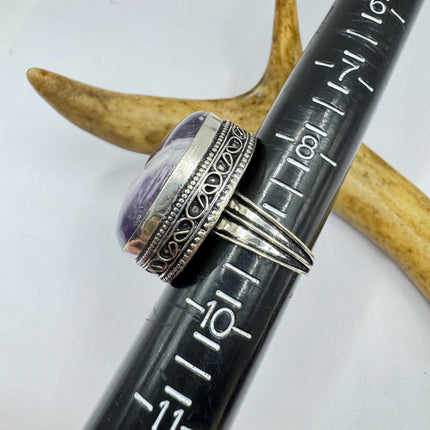 Vintage Purple Amethyst Cocktail Ring Silver Statement Ring