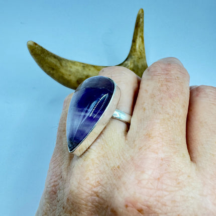 Vintage Purple Amethyst Cocktail Ring Silver Statement Ring