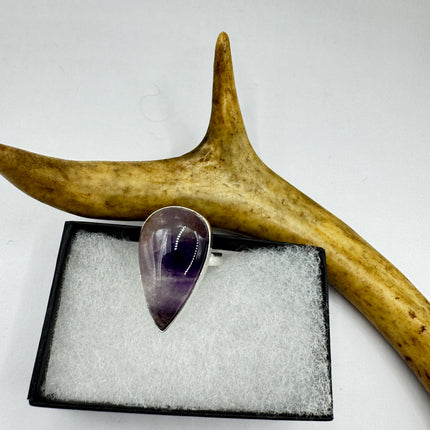 Vintage Purple Amethyst Cocktail Ring Silver Statement Ring