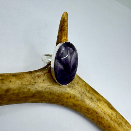 Vintage Purple Amethyst Cocktail Ring Silver Statement Ring