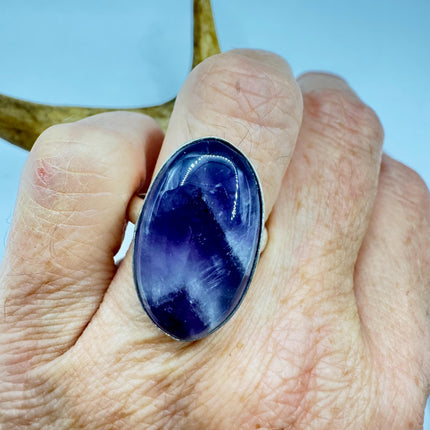 Vintage Purple Amethyst Cocktail Ring Silver Statement Ring