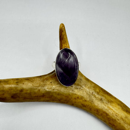 Vintage Purple Amethyst Cocktail Ring Silver Statement Ring