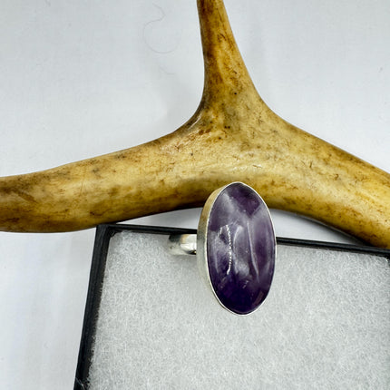 Vintage Purple Amethyst Cocktail Ring Silver Statement Ring