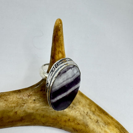 Vintage Purple Amethyst Cocktail Ring Silver Statement Ring
