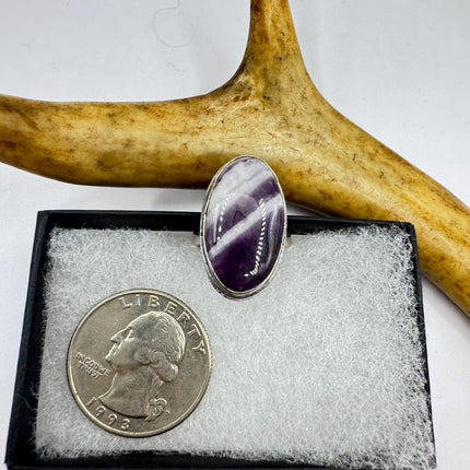 Vintage Purple Amethyst Cocktail Ring Silver Statement Ring