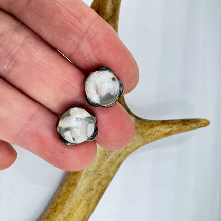 Vintage Floating Opal Stud Earrings