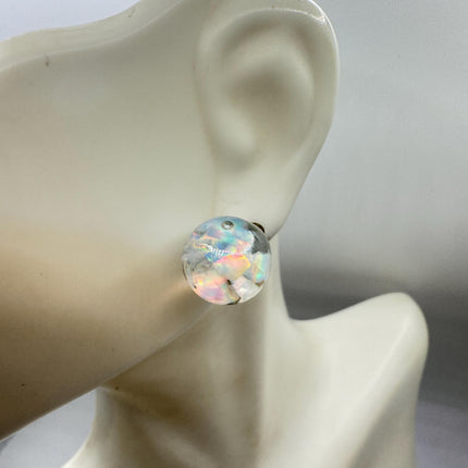 Vintage Floating Opal Stud Earrings