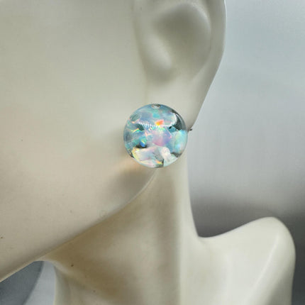 Vintage Floating Opal Stud Earrings
