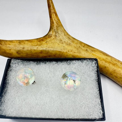 Vintage Floating Opal Stud Earrings