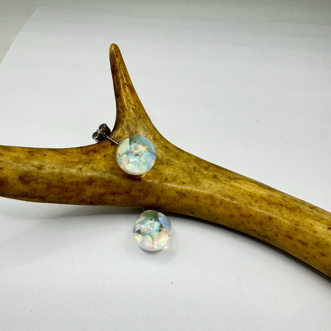 Vintage Floating Opal Stud Earrings