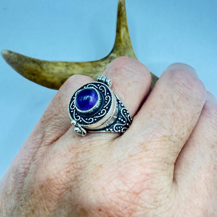 Amethyst Poison Ring, Statement, Boho, Bohemian Jewelry