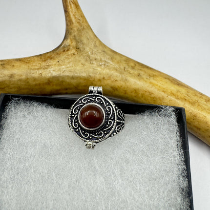 Carnelian Ring, Oval Gemstone, Statement, Filigree