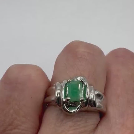 Vintage Emerald Silver Ring