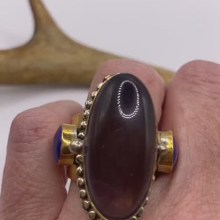 Vintage Silver Bronze Poison Ring