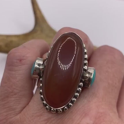 Vintage Silver Bronze Poison Ring