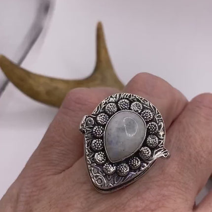 Vintage Silver Bronze Poison Ring